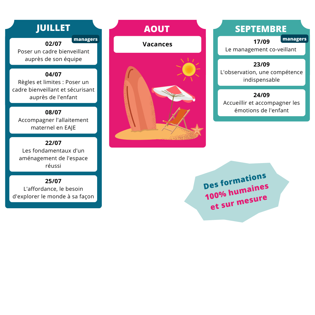 JUILL AOUT SEPT calendrier des classes virtuelles 2024 juillet août septembre